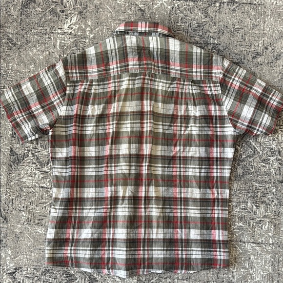 Kuhl Tropik Shirt Mens XL Red Gray Plaid Open Weave Gauzy Seersucker Airy - Picture 6 of 6